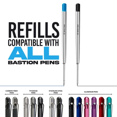 Bastion replacement ink cartridge for bolt action pens, Parker G2 compatible