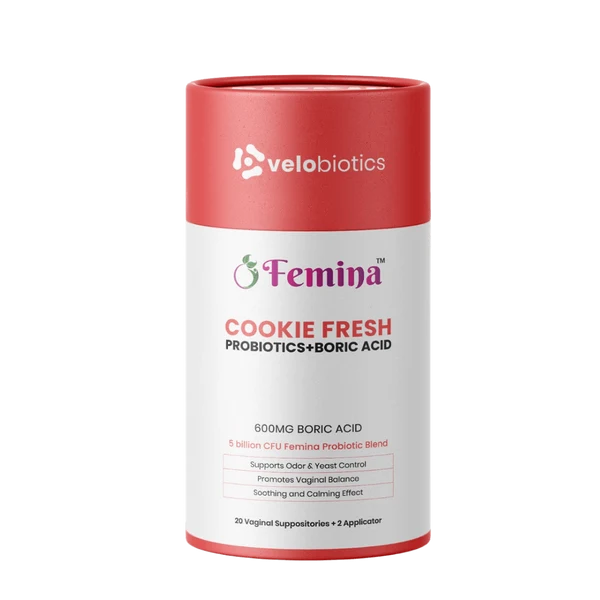 Femina Probiotics COOKIE FRESH with Boric Acid Suppositories - Velobiotics